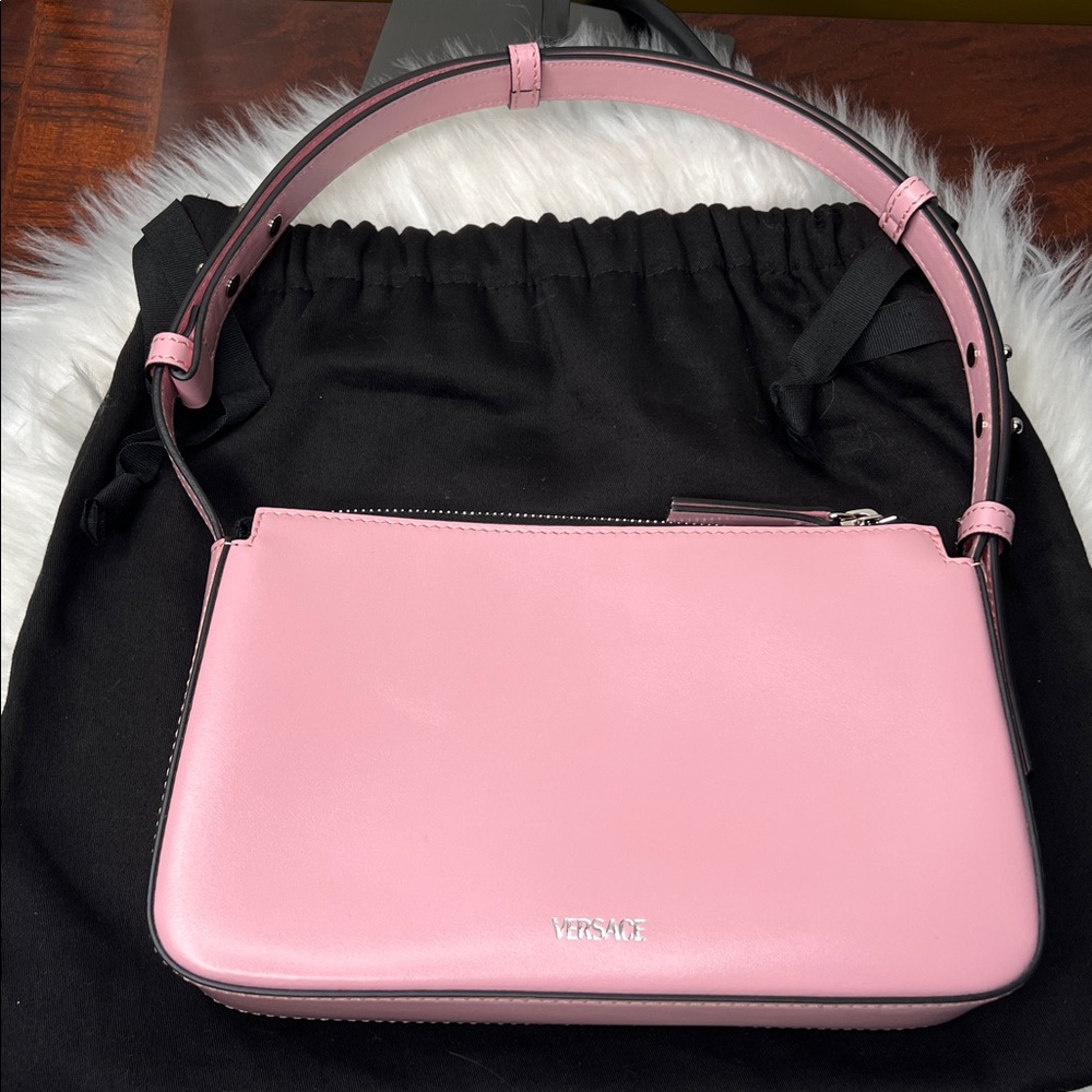 NOT AVAILABLE Versace La Medusa Light Pink Shoulder Bag Calf Leather NWOT w/COA - Picture 4 of 17